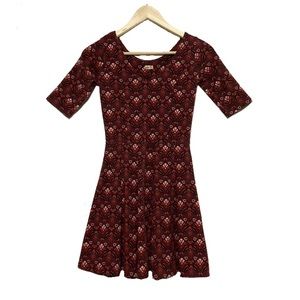 Hollister maroon floral print dress size xs